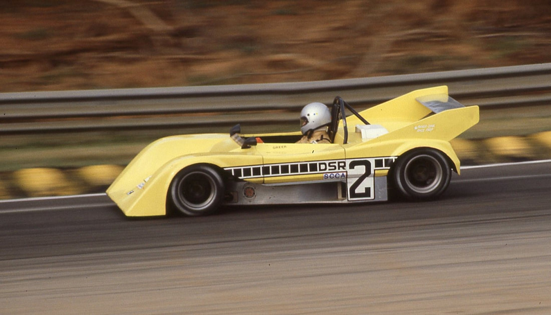 Originally built for Bill Greer in 1978 <br>
1981 Runoffs 20th, 2 laps (Yamaha) <br>
1982 Runoffs 19th, 11 laps (Yamaha) <br>
1986 Runoffs 4th (Renault) <br>
Ron Finger  <br>
1983 Runoffs 3rd <br>
1984 Runoffs 5th (Renault) <br>
1985 Runoffs 3rd (Renault) <br>
1987 Runoffs 3rd (Amw) <br>
1988 Runoffs 5th (Renault) <br>
1989 Runoffs 18th <br>